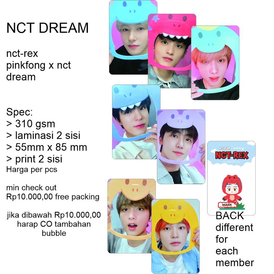 photocard NCT DREAM X PINKFONG NCT-REX UNOFFICIAL