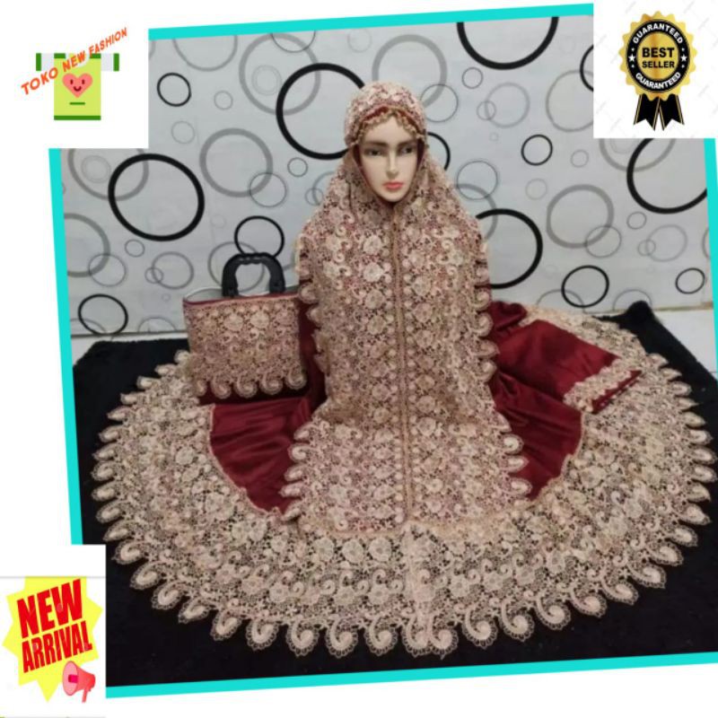 mukena dewasa brukat mewah  mukenah bordir jumbo