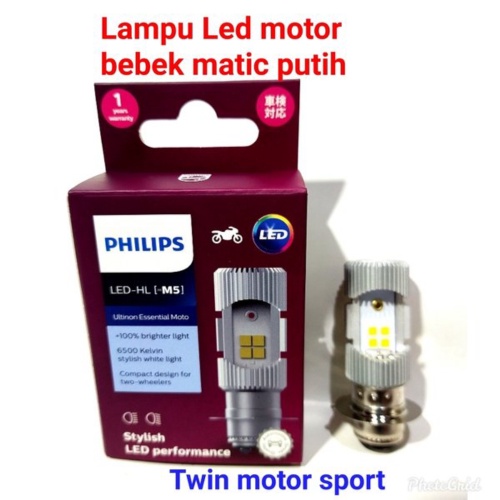 Promo Lampu LED motor Philips M5 H6 kaki 1 6500k PUTIH Bebek Matic Mio series Fino xeon Vario Beat J