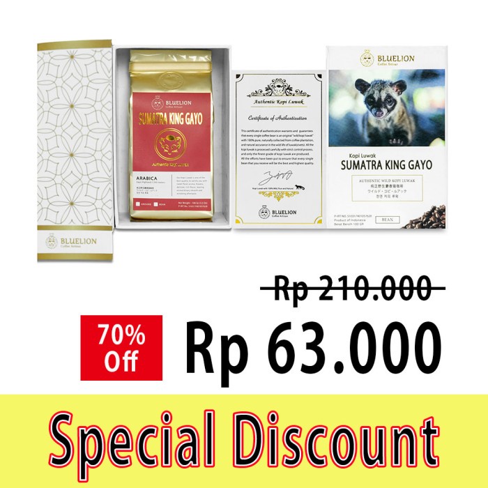 

BLUELION Special Promo SUMATRA KING GAYO 100 gr [BUBUK]