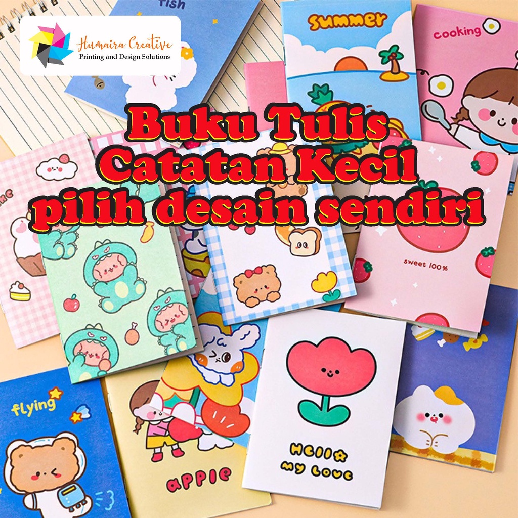 

Memo pad atau Buku Catatan kecil Harian / Notebook Harian, Bisa pilih desain sendiri