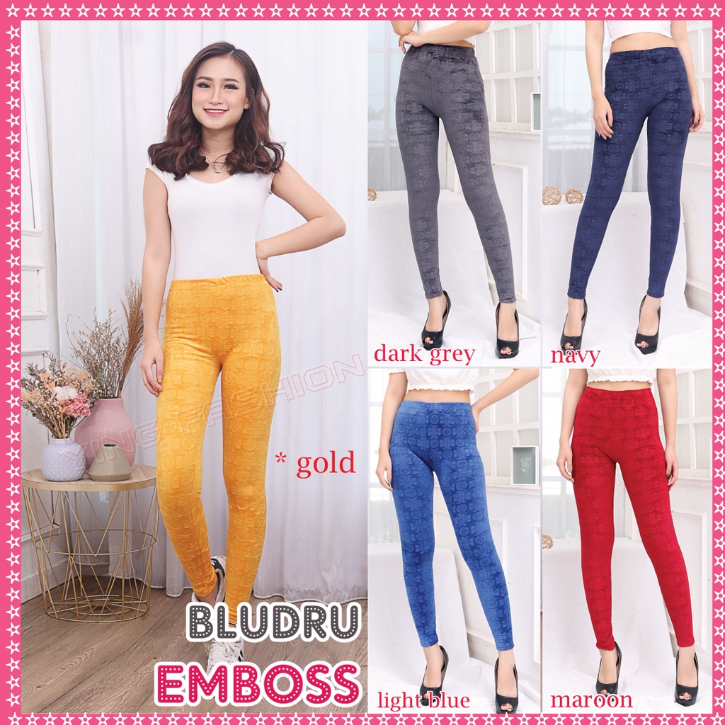 Legging Embos TB / legging bludru Emboss Wanita / Legging Wanita / legging bludru velvet wanita