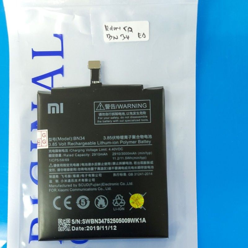 Baterai Redmi 5A BN34 Original