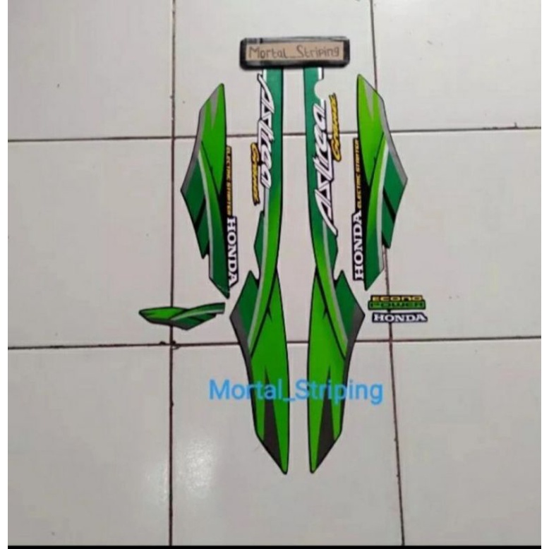 STICKER STRIPING LIS LIST BODY ASTREA GRAND TAHUN 1996 WARNA HIJAU STANDAR