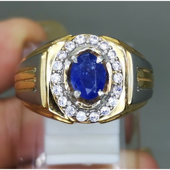 Cincin Batu Akik Blue Safir Ceylon Asli Natural Shopee Indonesia