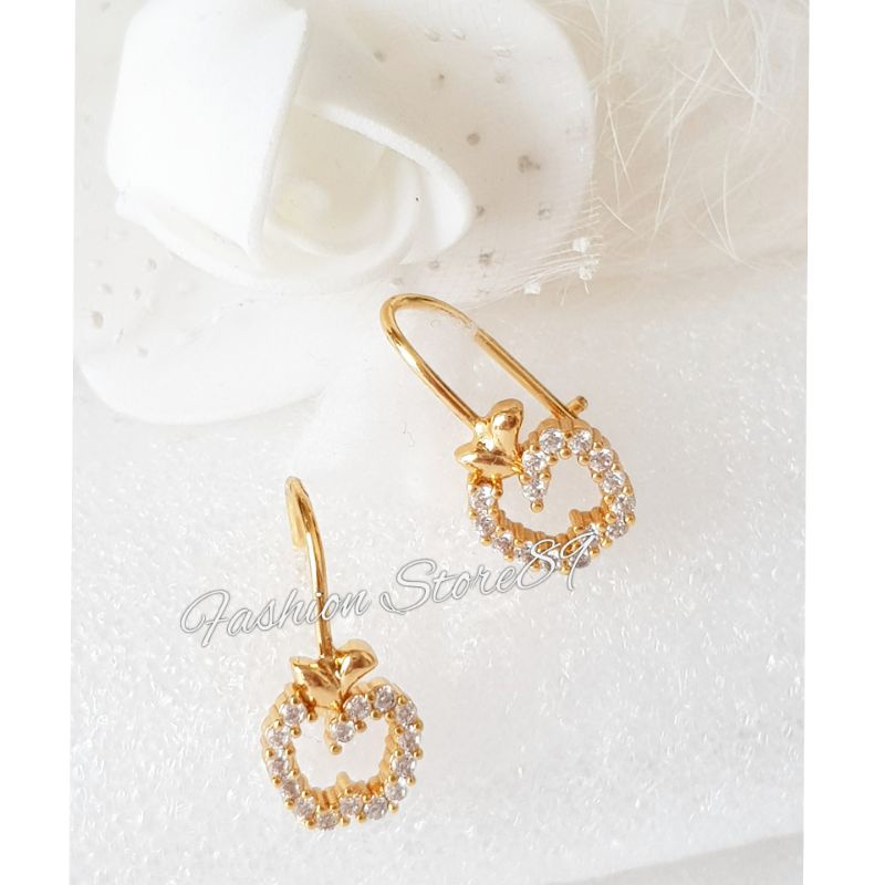 Anting juraj Apple impor Xuping perhiasan lapis emas bestseller bestquality permata Apple apel