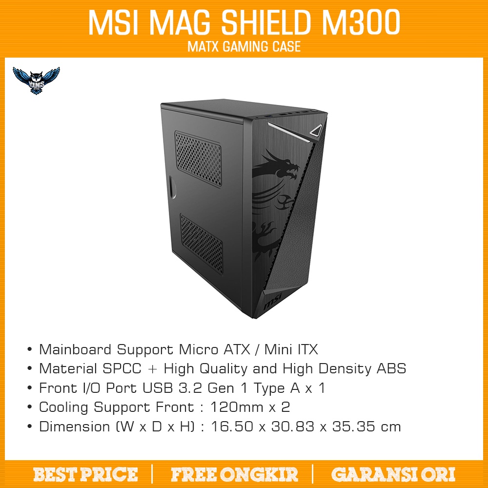 MSI MAG SHIELD M300 - Mid Tower Micro ATX Gaming Case