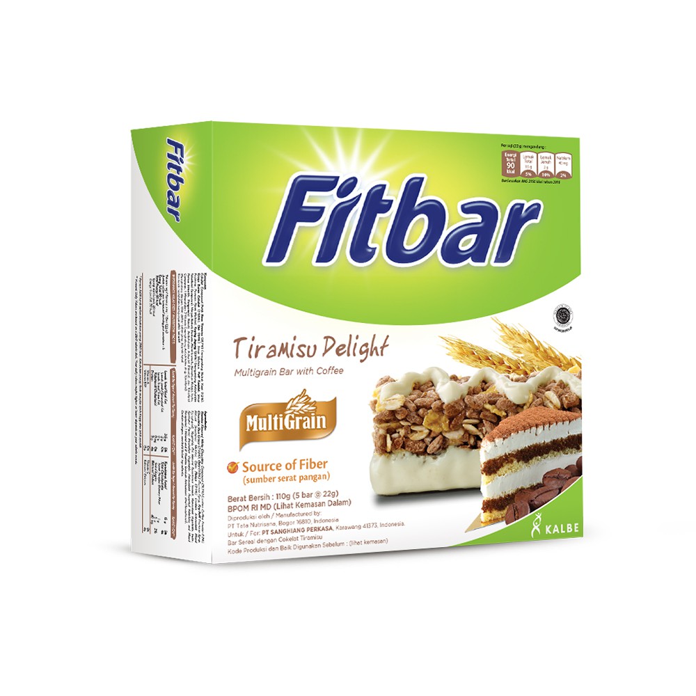 Fitbar Multigrain 5 x 22 gr CHOCO NUTS FRUITS TIRAMISU DELIGHT