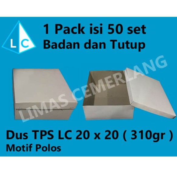 

DUS TPS LC 20x20 100 lbr ( Dus Kue | Dus Snack | Dus Roti ) 310gr