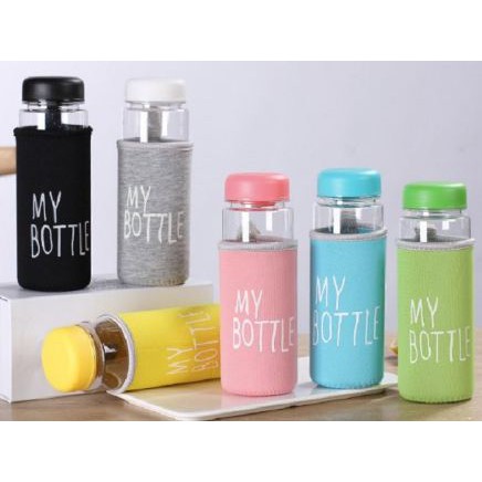 MY BOTTLE BENING SARUNG BUSA 500ML LOGO BPA FREE / MY BOTTLE TRANSPARANT + SARUNG