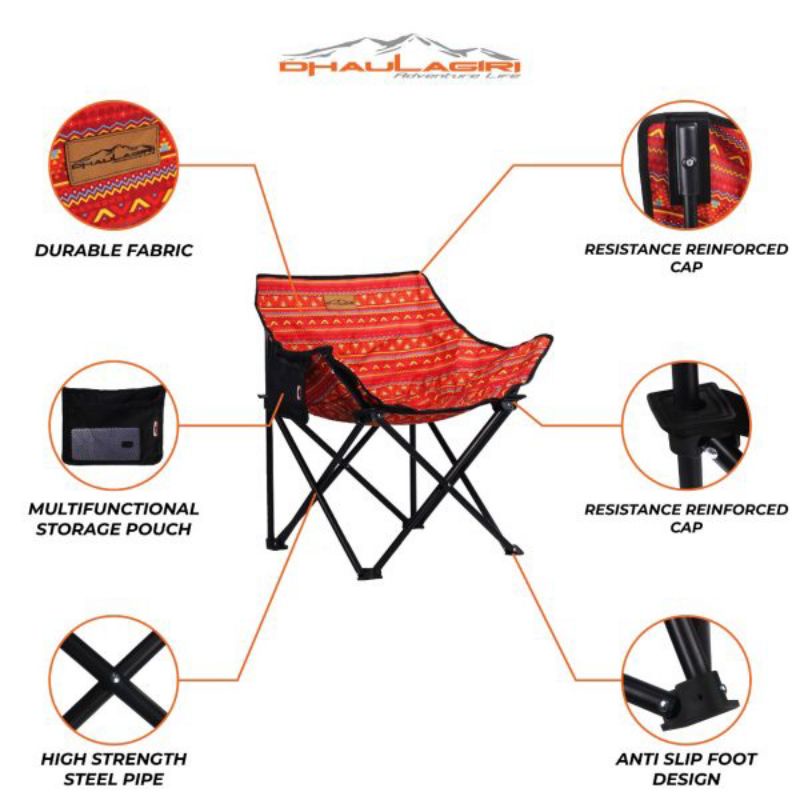 Folding Chair 600 Etchnic Dhaulagiri - Kursi Lipat Camping Outdoor