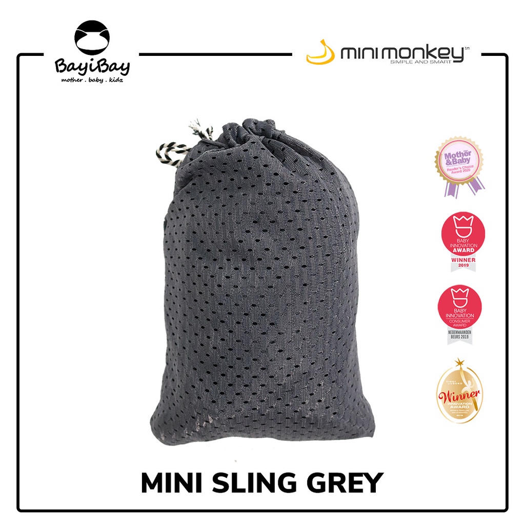 Minimonkey Mini Sling Grey / Gendongan Bayi Minimonkey