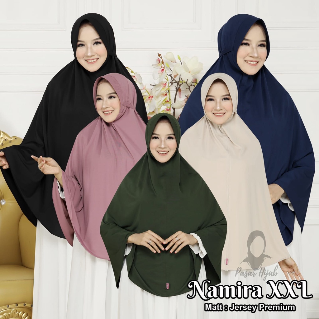 Hijab Instan Namira Size XXL Jilbab Bergo Jersey Premium Terbaru Kerudung Jumbo Pasar Hija'b