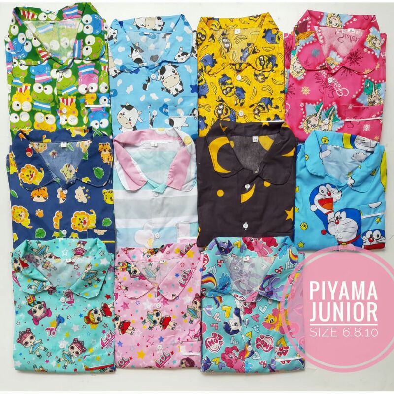 Piyama Junior Usia 6-12 Tahun / Pajamas / Piyama Anak / Setelan Baju Tidur