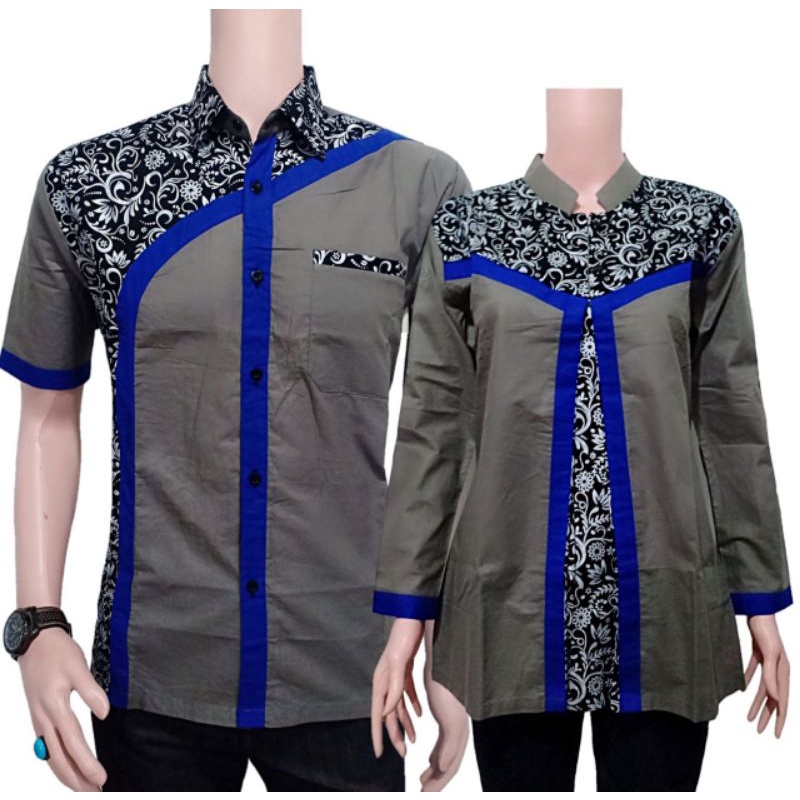 Maura/Couple Kombinasi/Sania Ruffle Batik Couple Pesta S.M.L.XL.XXL