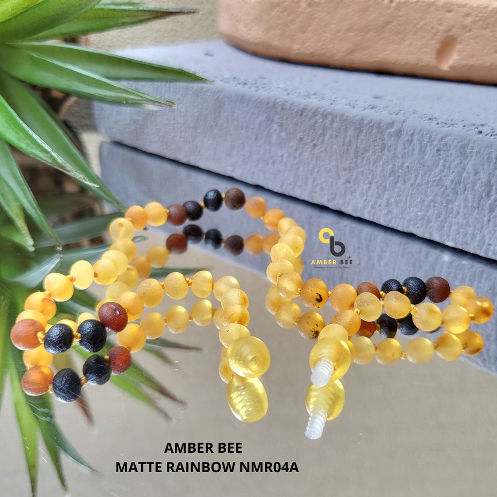 Kalung Amber Bayi &amp; Anak Premium Matte Three Colors By Amber Bee NMTC04