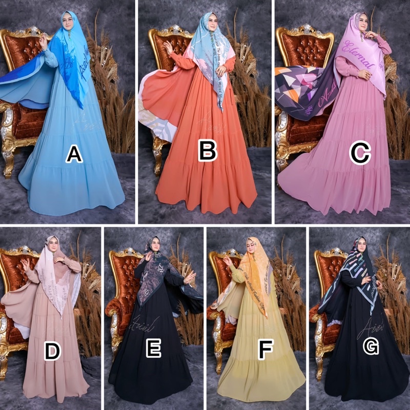 READY BUSANA GAMIS SAFIRA SYARI By Azizil