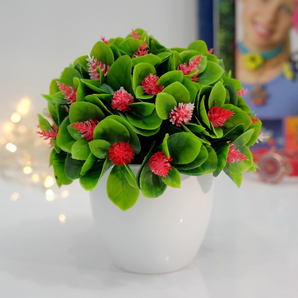 TIB / COD-P2039. Bunga Plastik/Bunga tanaman dekorasi-Merah