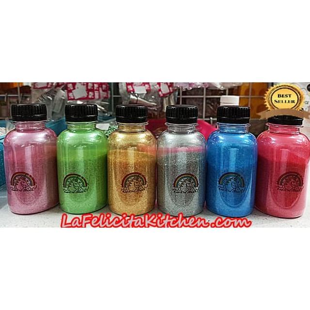 

100G GOLD SHINE GLITTER SPRINKLES SANDING SUGAR GULA EMAS KUE METALLIC Kode 474