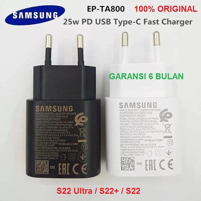 Adaptor Kepala Charger 25W Samsung S22 Ultra S22+ S22 Super Fast ori