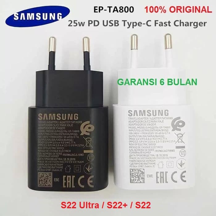 Adaptor Kepala Charger 25W Samsung S22 Ultra S22+ S22 Super Fast ori