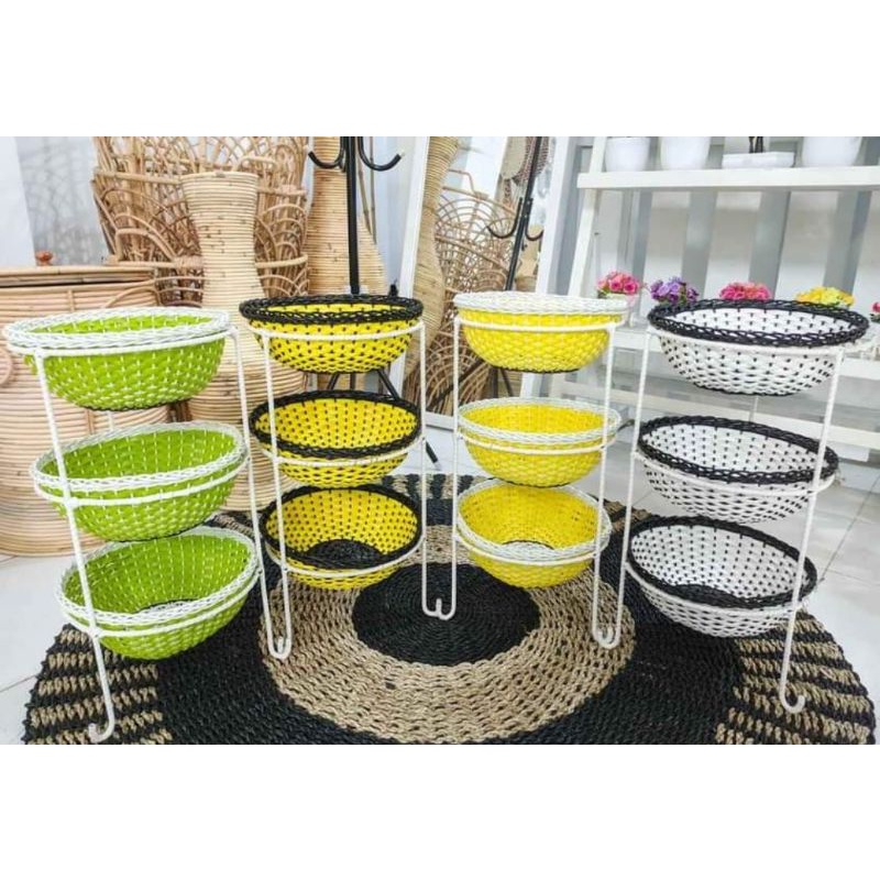 Tempat bumbu rotan susun | Tempat Bawang rotan susun | Rotan sintetis cantik