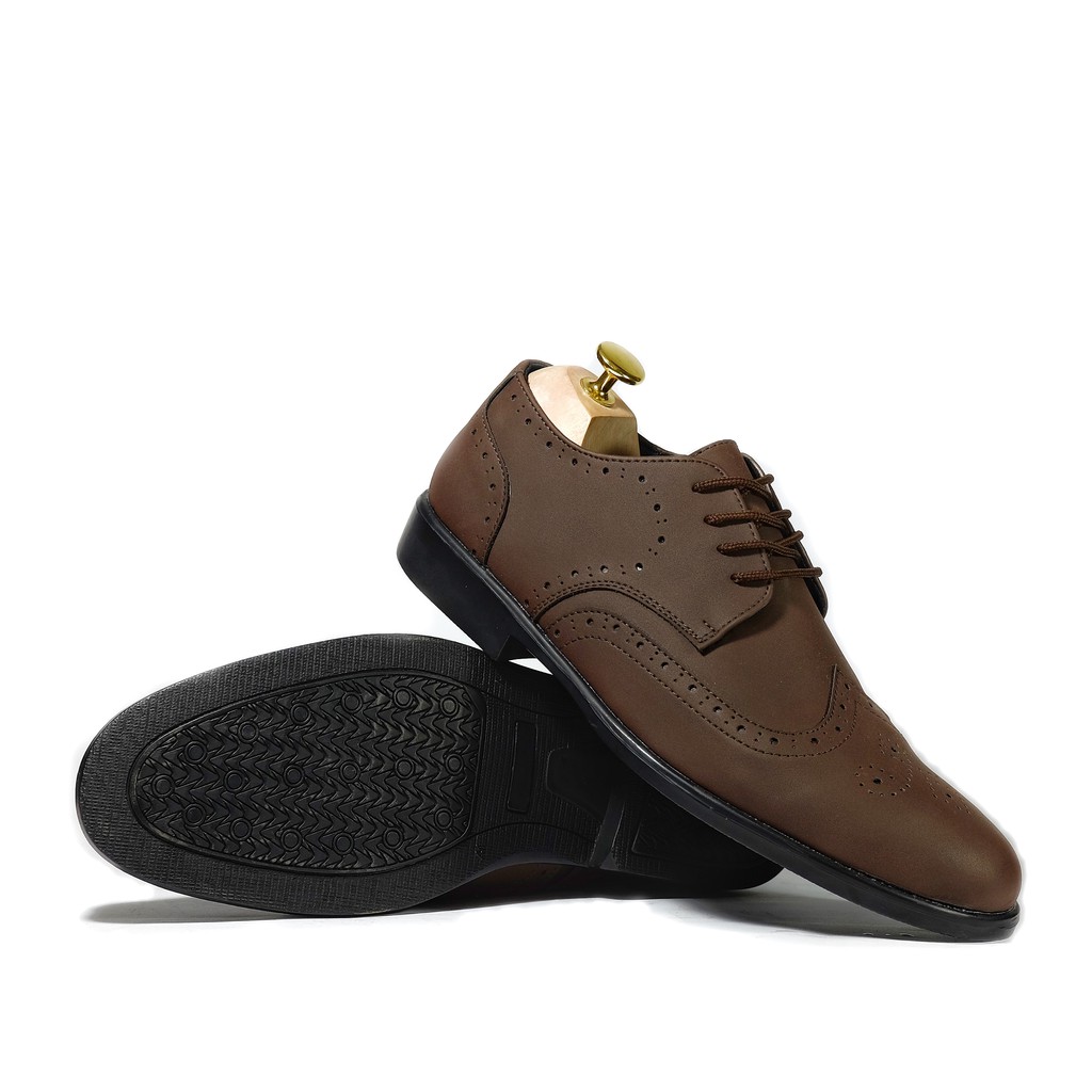 Wingtip Brown | Sepatu Pantofel Formal Kasual Kerja Kuliah Pria Cowok Men Lokal Laces | FORIND Worka