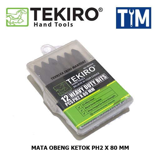 TEKIRO Mata Obeng Ketok Set 12 PCS PH2 X 80 MM