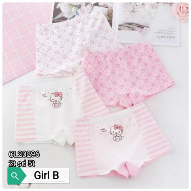 Celana Dalam Boxer Anak 2-5Y Perempuan Catell Love