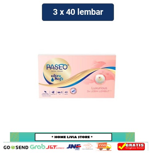Paseo Tissue Ultrasoft Facial Travel Pack 3 x 40's