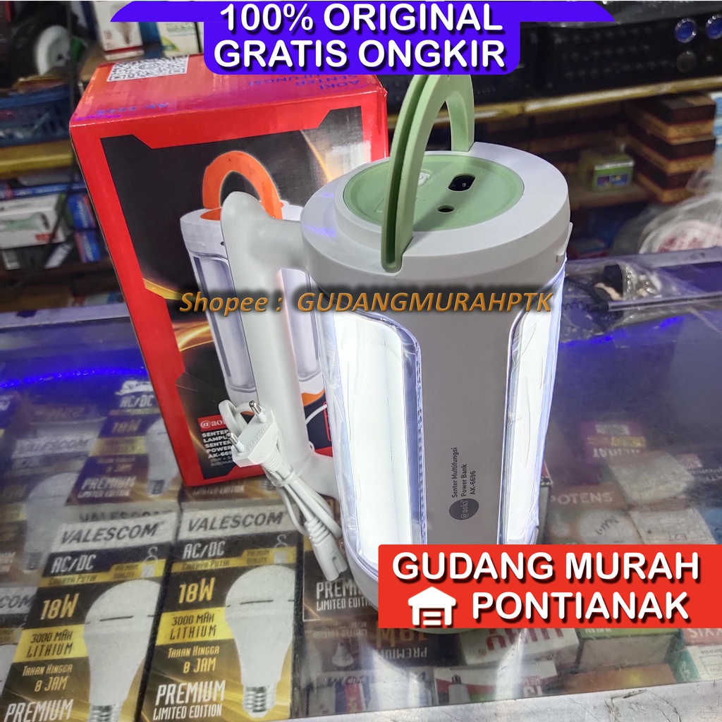 Emergency 30W Tahan 65JAM Lamp Lampu Darurat + Senter Lampu Emergency AK-6696 / Senter Lampu Emergency LED Aoki