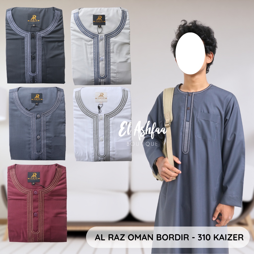 Jubah Saudi |  Gamis Pria | Al Raz Oman Bordir - 311 KAIZER - El Ashfaa Boutique