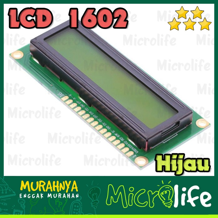 LCD 1602 16x2 2x16 Green Display Module Layar Hijau