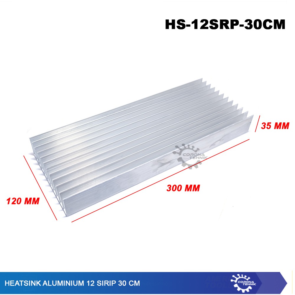 12 Sirip 30 cm Heatsink Aluminium