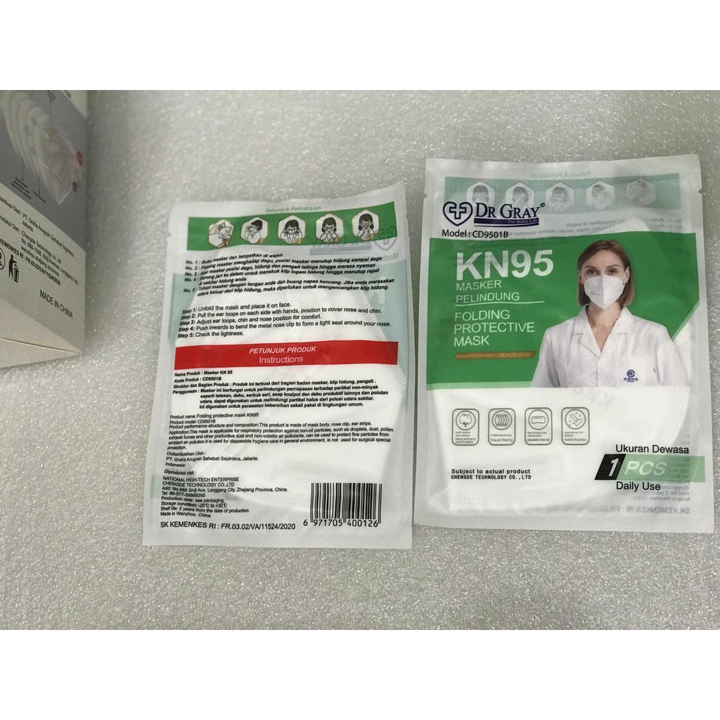 [ GRAY.STORE178 ] Masker  KN95 DR GRAY SUDAH BERIZIN Mask Protective Nyaman di pakai - KN95DRGRAY