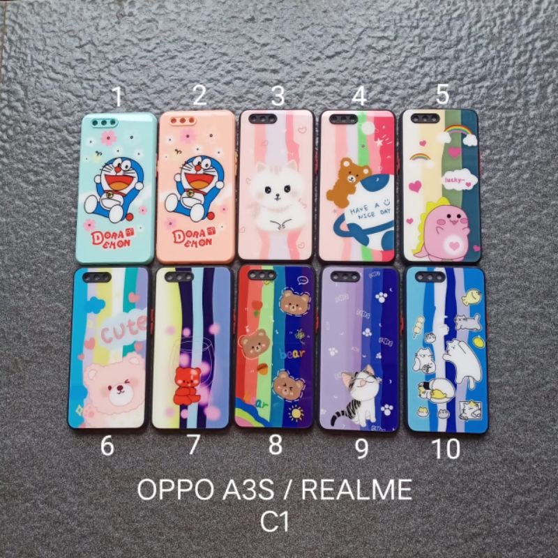 Soft case oppo A3S / realme C1 cewek gambar kartun softcase softsell silikon