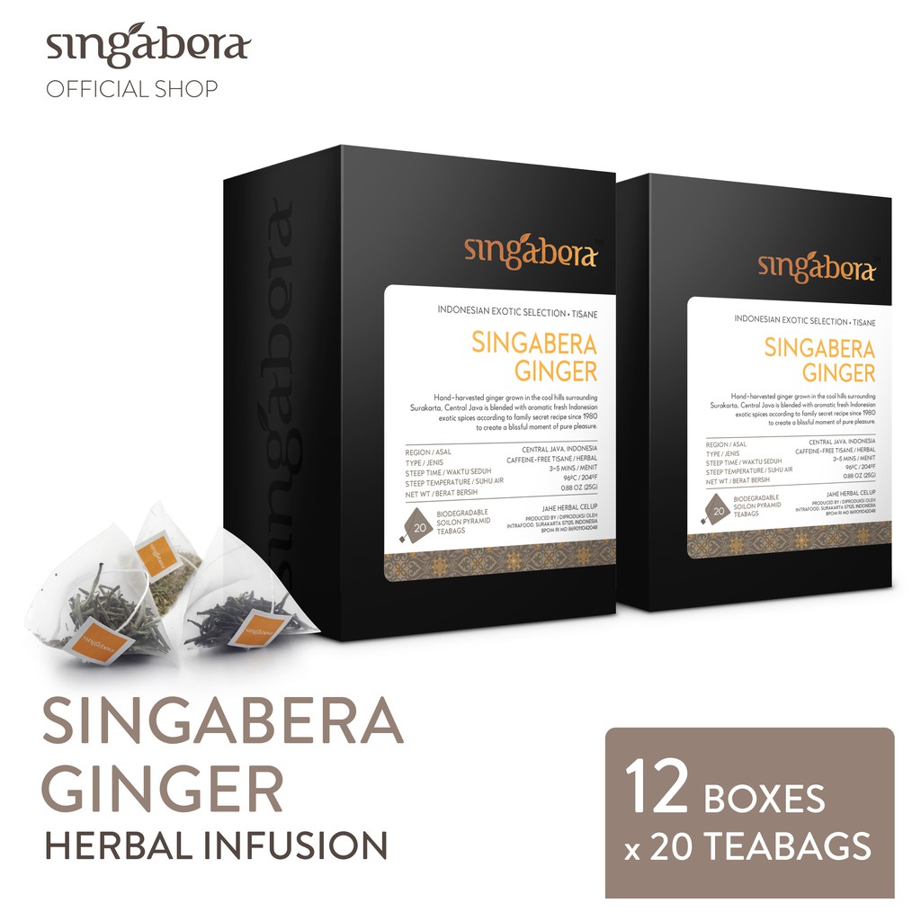 

Singabera Ginger - Herbal / Seduhan Herba - 12 @ 20 teabags (1 karton berisi 12 box)