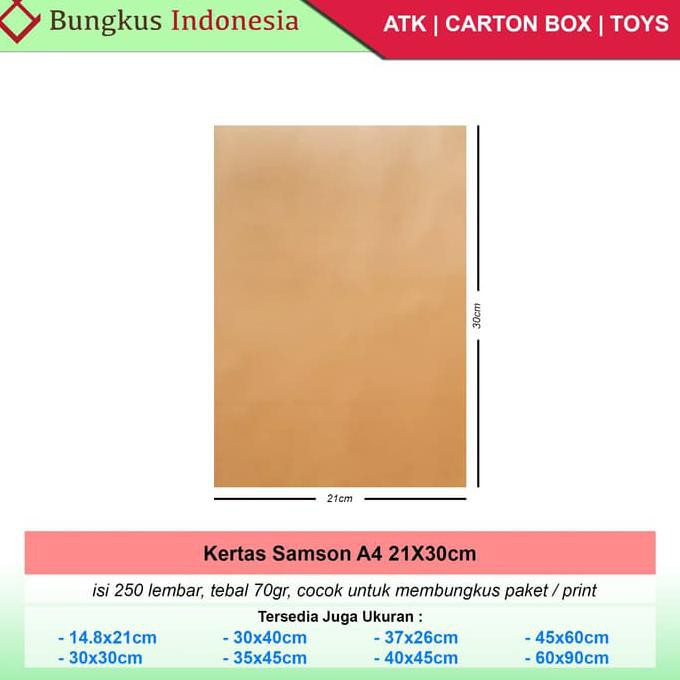 

Kertas Samson A4 - 21x30cm 250lbr kertas coklat