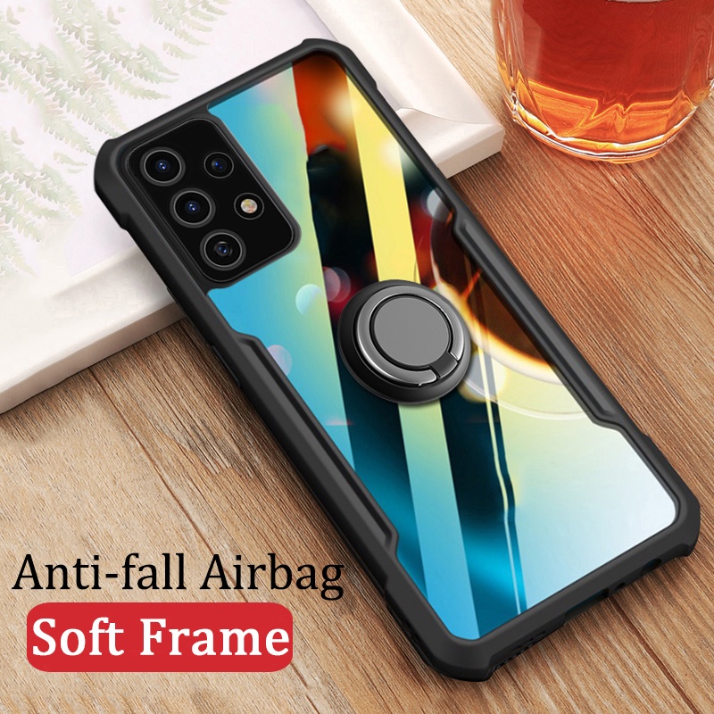 For Samsung Galaxy A73 Case Cover Clear Armor Ring Phone Casing for Galaxy A73 Soft Casing