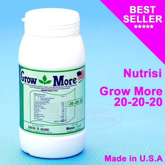 Nutrisi / pupuk GrowMore (20-20-20) 500gr