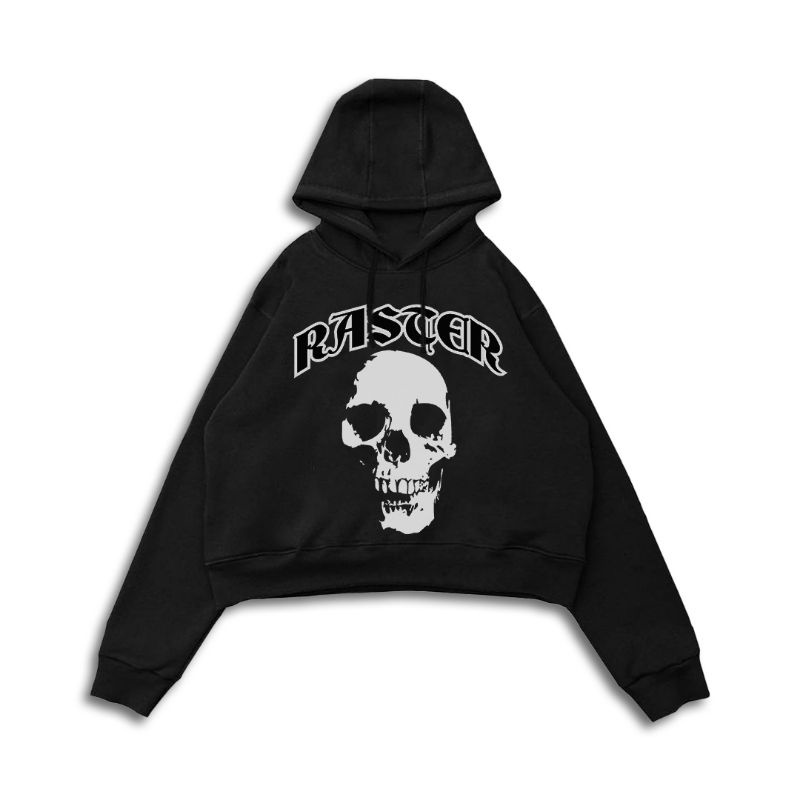 Crop Hoodie Oversize Raster - Unter