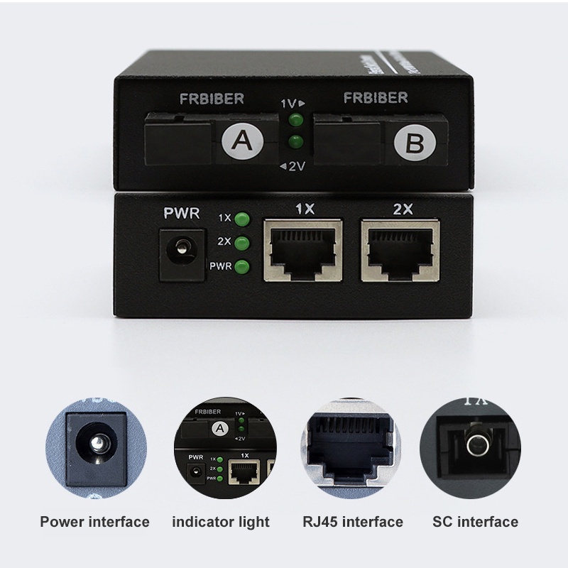 Media Converter 6 Fo 2 Lan Suport Poe Fx Fiber Optic Optica Media Converter 6 Port FO 2 Port LAN - Fiber Switch Optic 6 SC 2 RJ45 10/100M A+B htb 6 port