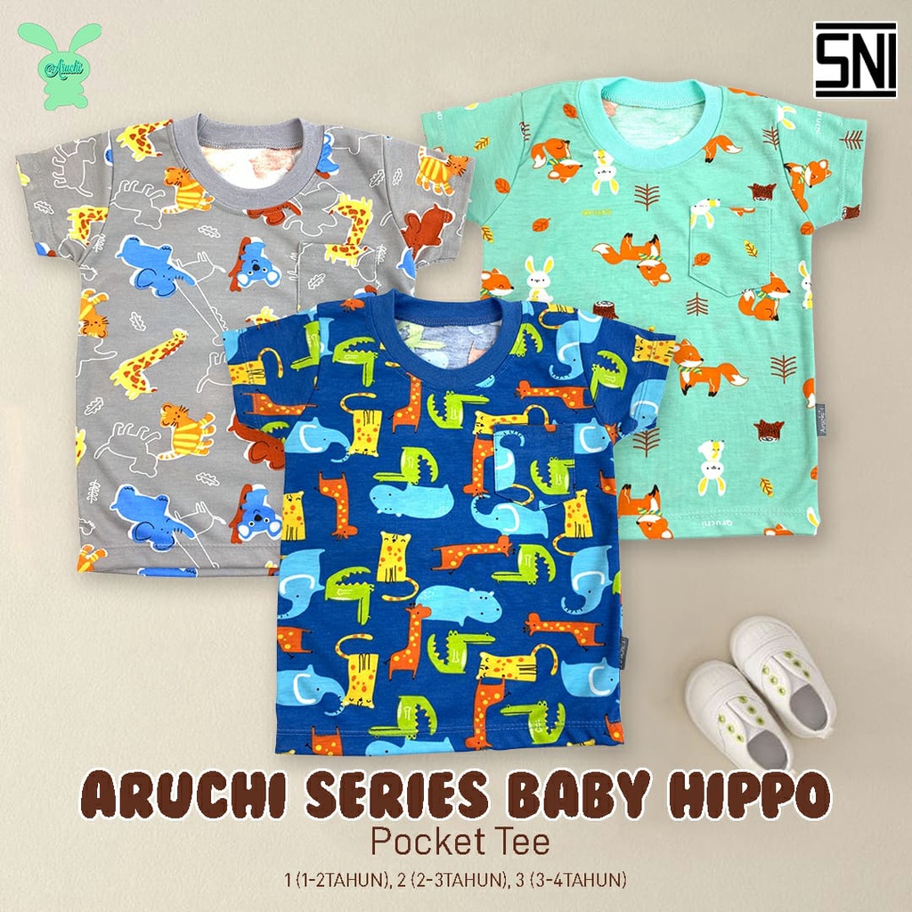 Aruchi Baby Pocket Tee Motif - Kaos ANak - Baju anak murah