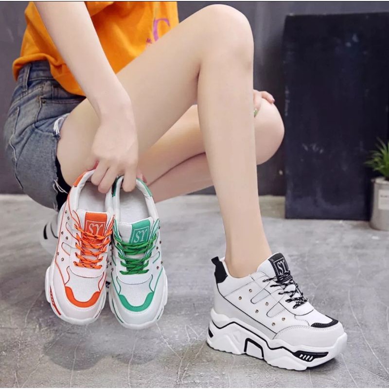 TmO - 8.8 Sale sepatu wanita sneakers fashion women Evelyn trendy/sepatu wanita tali kekinian dan sporty bisa cod termurah