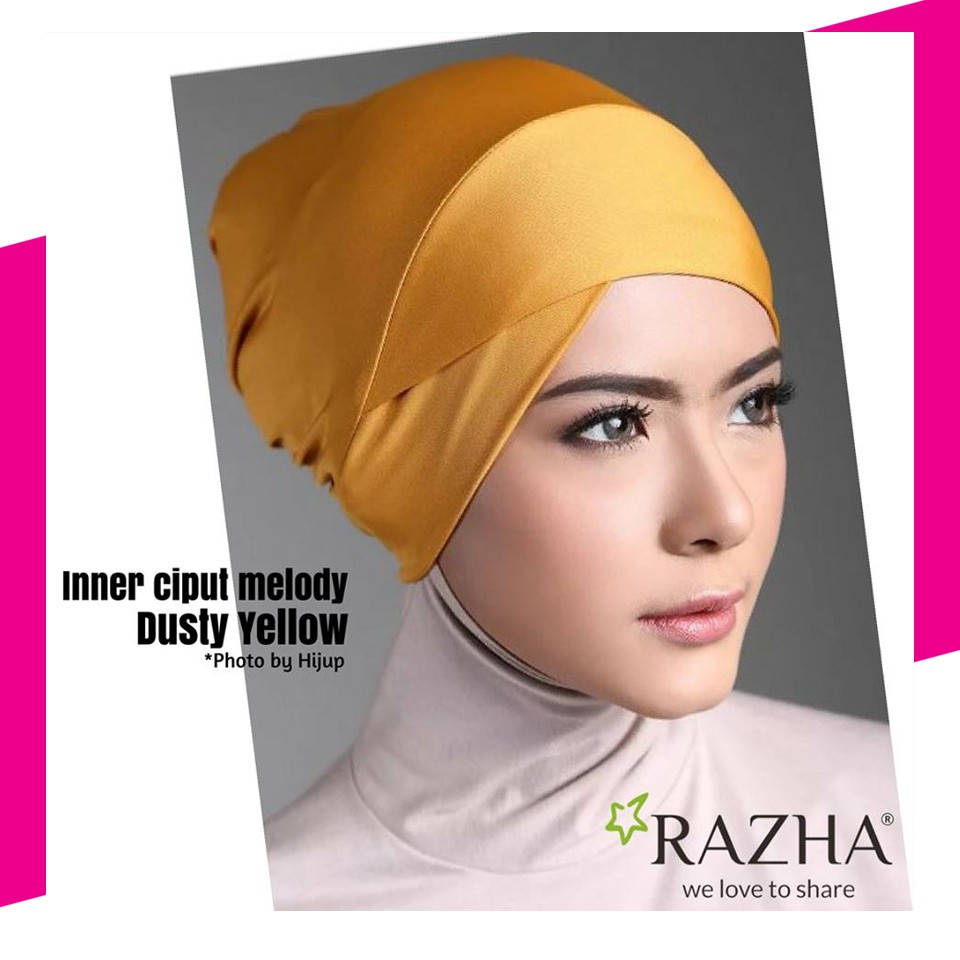 Inner/Dalaman/Jilbab/Razha/Melody/Anti/Pusing/Ciput/Murah/Terjangkau/Nyaman/Hitam/Putih/Cantik