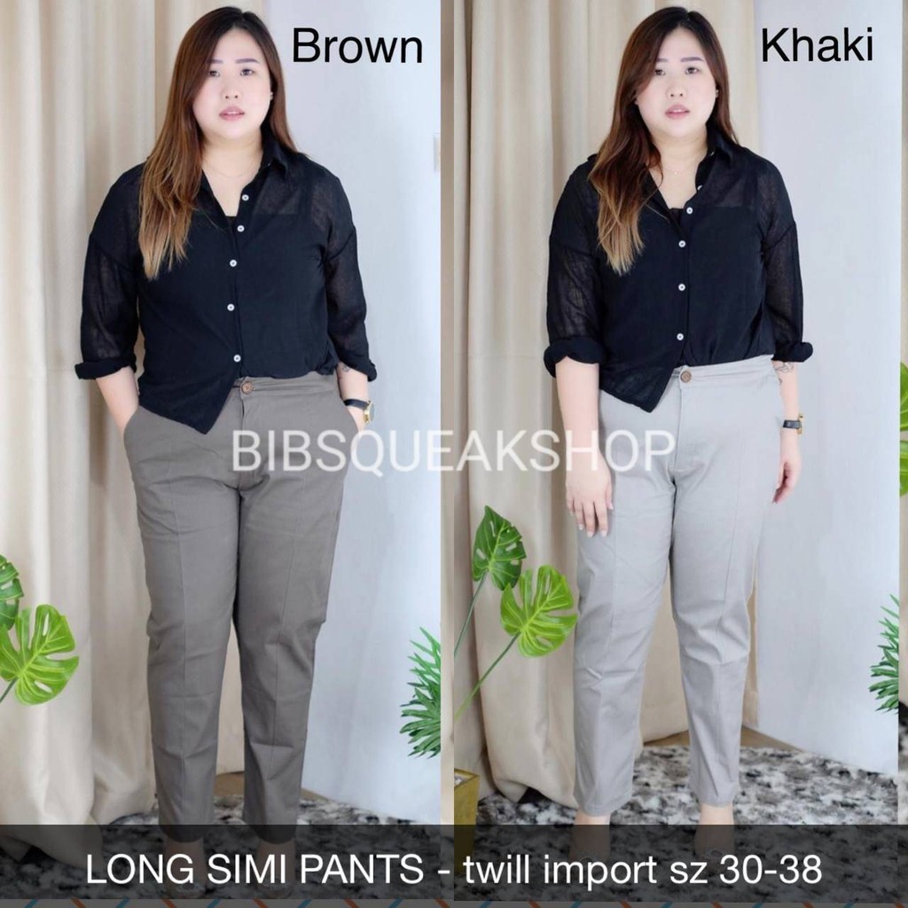 CELANA WANITA LONG SIMI PANTS - twill import sz 30-38