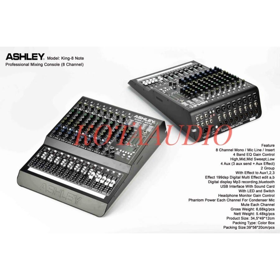 MIXER AUDIO ASHLEY KING 8 NOTE / KING 8NOTE / KING8NOTE ORIGINAL NEW