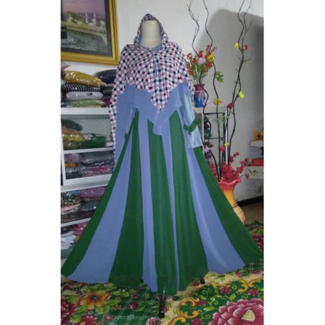 GAMIS PECAH,bhn Ceruty BABYDOLL mix jersup,karet blkg,lgn rempl,khimar monalisa kotak mik ceruty