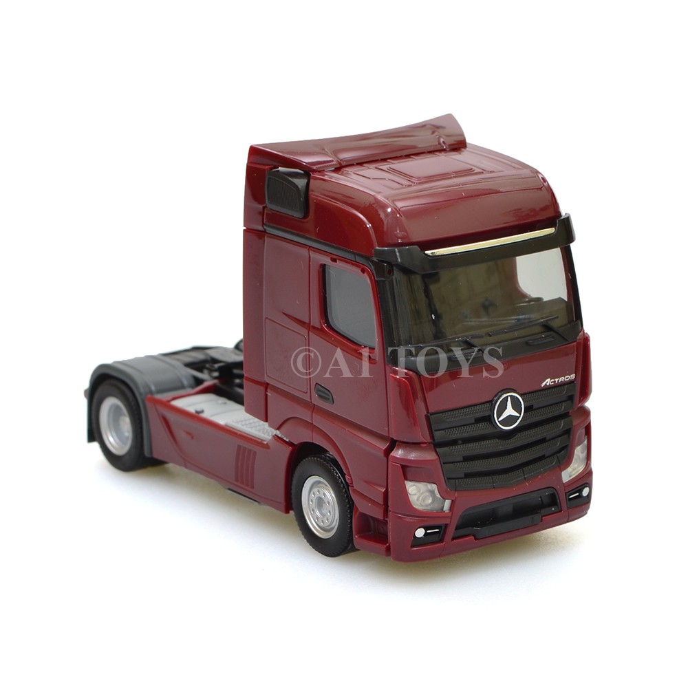 Miniatur Truk Mercedes Benz Actros Bigspace wine red Herpa 7 cm 1:87