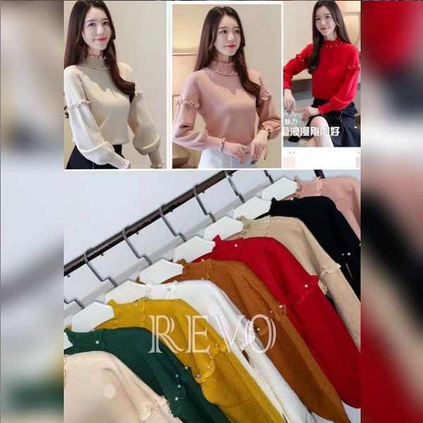 Atasan Rajut Panjang Import Terbaru - Rajut Wanita Premium Rajut Turtle Neck // REVO FASHION